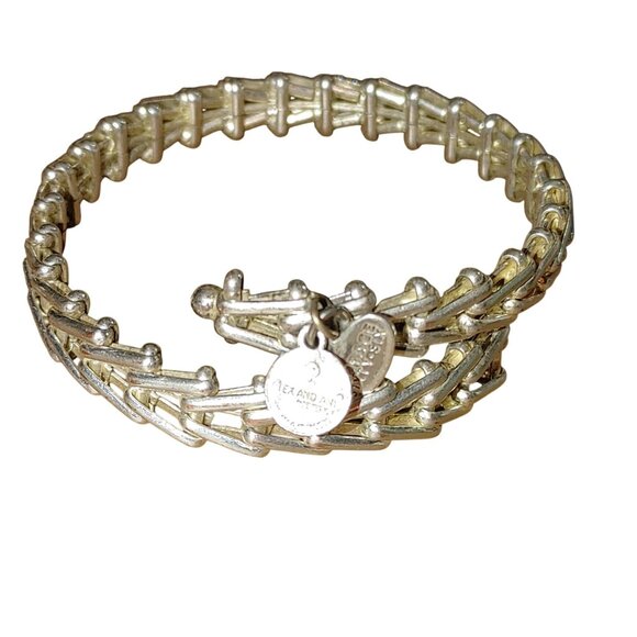 Alex Ani Vintage Sixty Six 66 Gypsy Wrap Silver Tone Link Bracelet Charm Jewelry - Picture 2 of 7